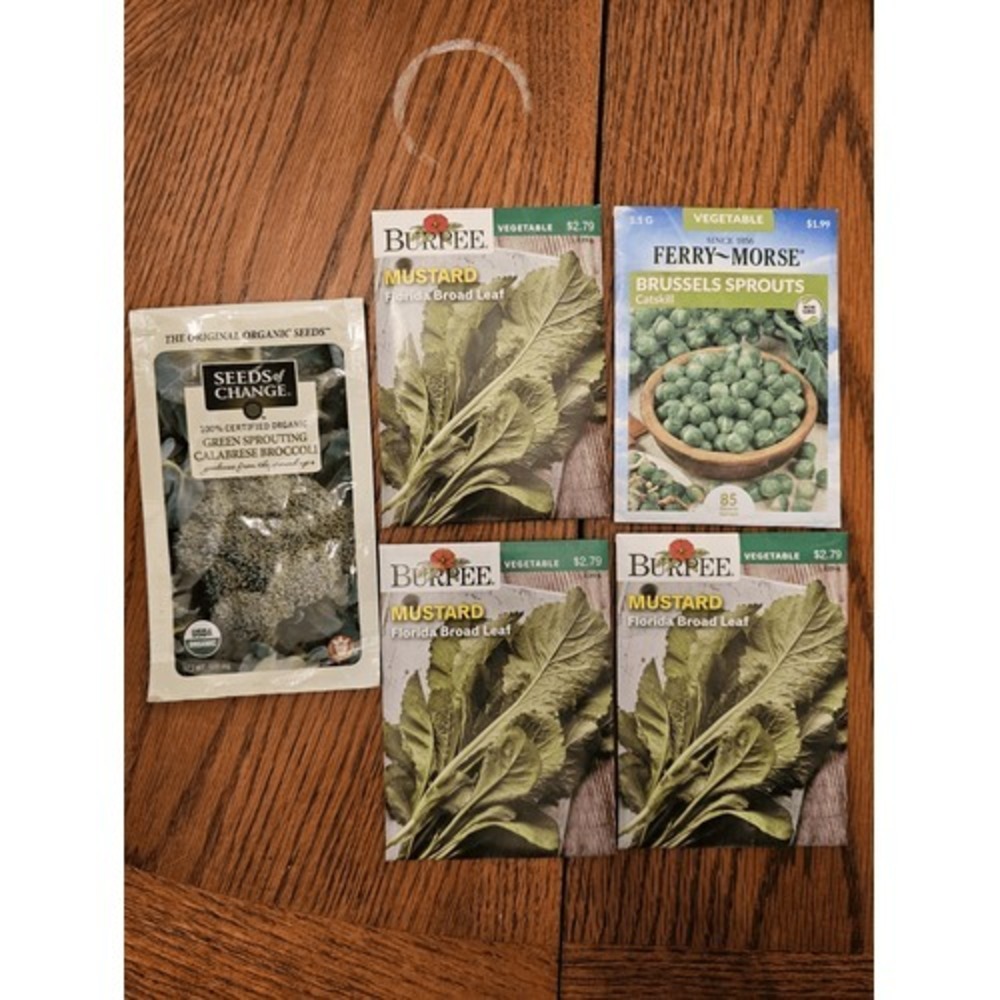Lot Of‎ 5 Burpee Garden Vegetable Seeds Packets Mustard Broccoli Lot Bundle